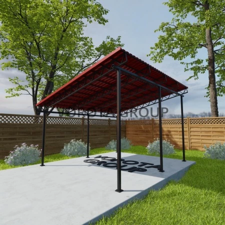 Односкатный навес из металлочерепицы 6500*8000 окрас по RAL, Н-1614